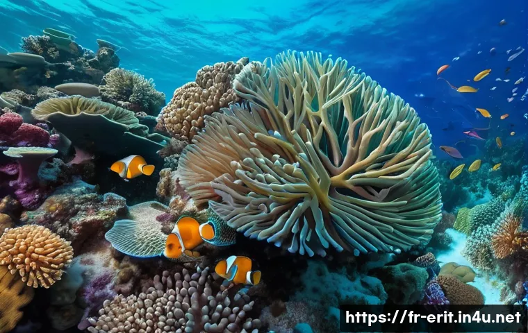 에리트레아 해양 탐험 - A vibrant underwater scene showcasing the rich coral reefs of the Red Sea near Eritrea, featuring an...