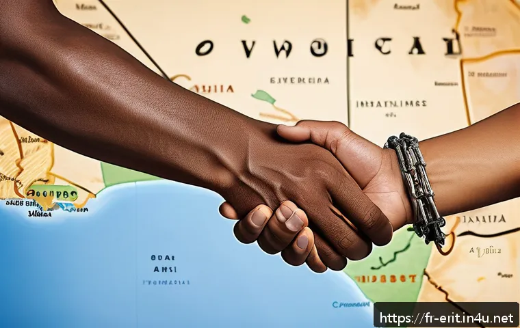 에리트레아와 주변국의 갈등 - A detailed map-style illustration of the Horn of Africa region highlighting shifting political allia...